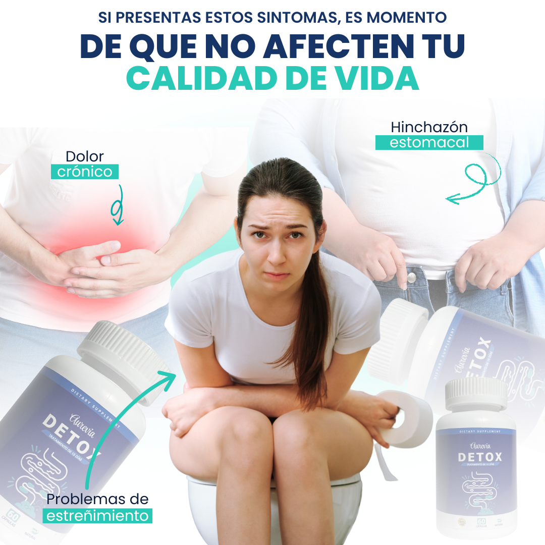 DETOX Limpieza Completa Estomacal en 15 días (60 Cápsulas) Aurevia