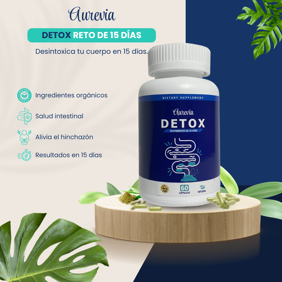 DETOX Limpieza Completa Estomacal en 15 días (60 Cápsulas) Aurevia