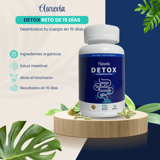 DETOX Limpieza Completa Estomacal en 15 días (60 Cápsulas) Aurevia